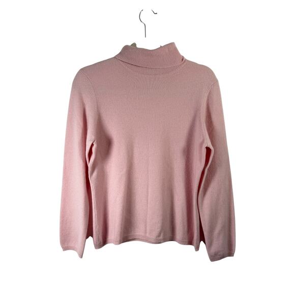 Charter Club 2-Ply 100% Cashmere Turtleneck Sweater Pink Capsole Womens Large - Picture 1 of 5